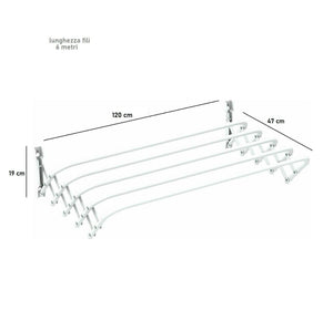 Stendibiancheria da parete a soffietto in acciaio stendino estendibile