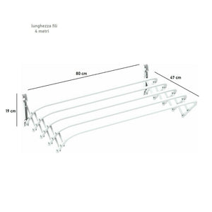 Stendibiancheria da parete a soffietto in acciaio stendino estendibile