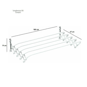 Stendibiancheria da parete a soffietto in acciaio stendino estendibile