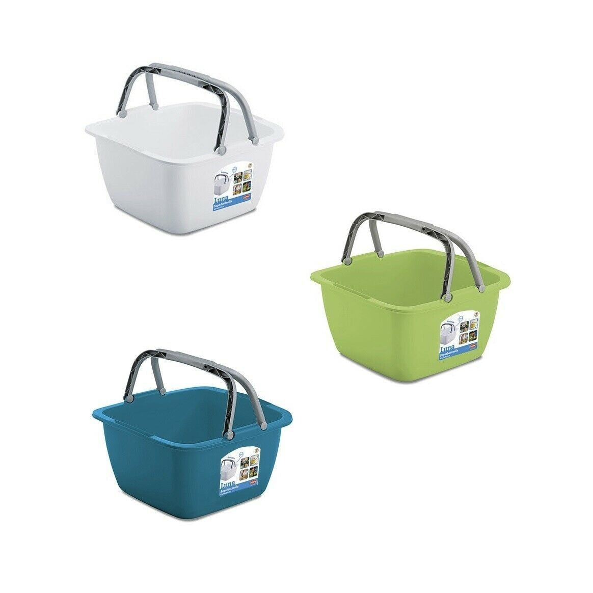 Cesta quadrata portabiancheria con manici 40 x h 23 cm