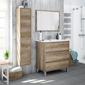 Mobile da bagno Dakota mobile con cassetti in legno rovere Nordik