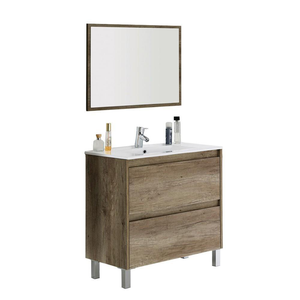 Mobile da bagno Dakota mobile con cassetti in legno rovere Nordik