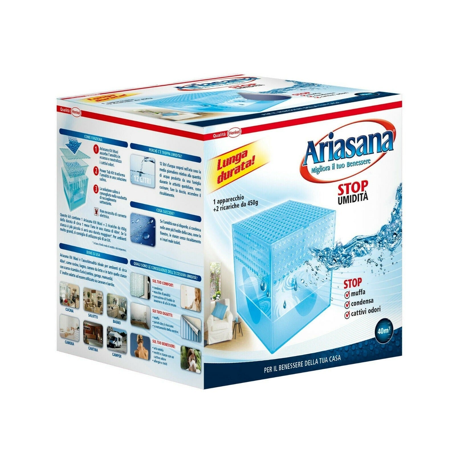Deumidificatore assorbi umidità in vaschetta Maxi