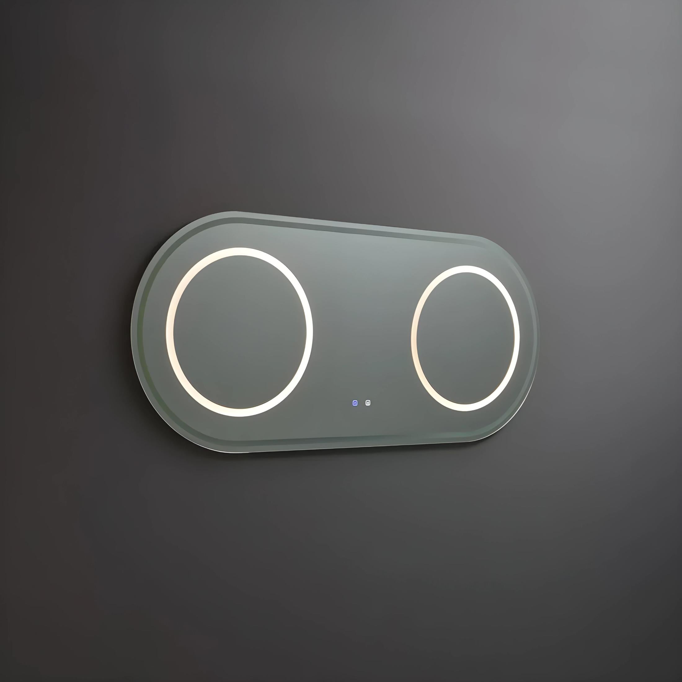 Miroir de salle de bain LED double face "Luce" en aluminium, 180x80 cm.