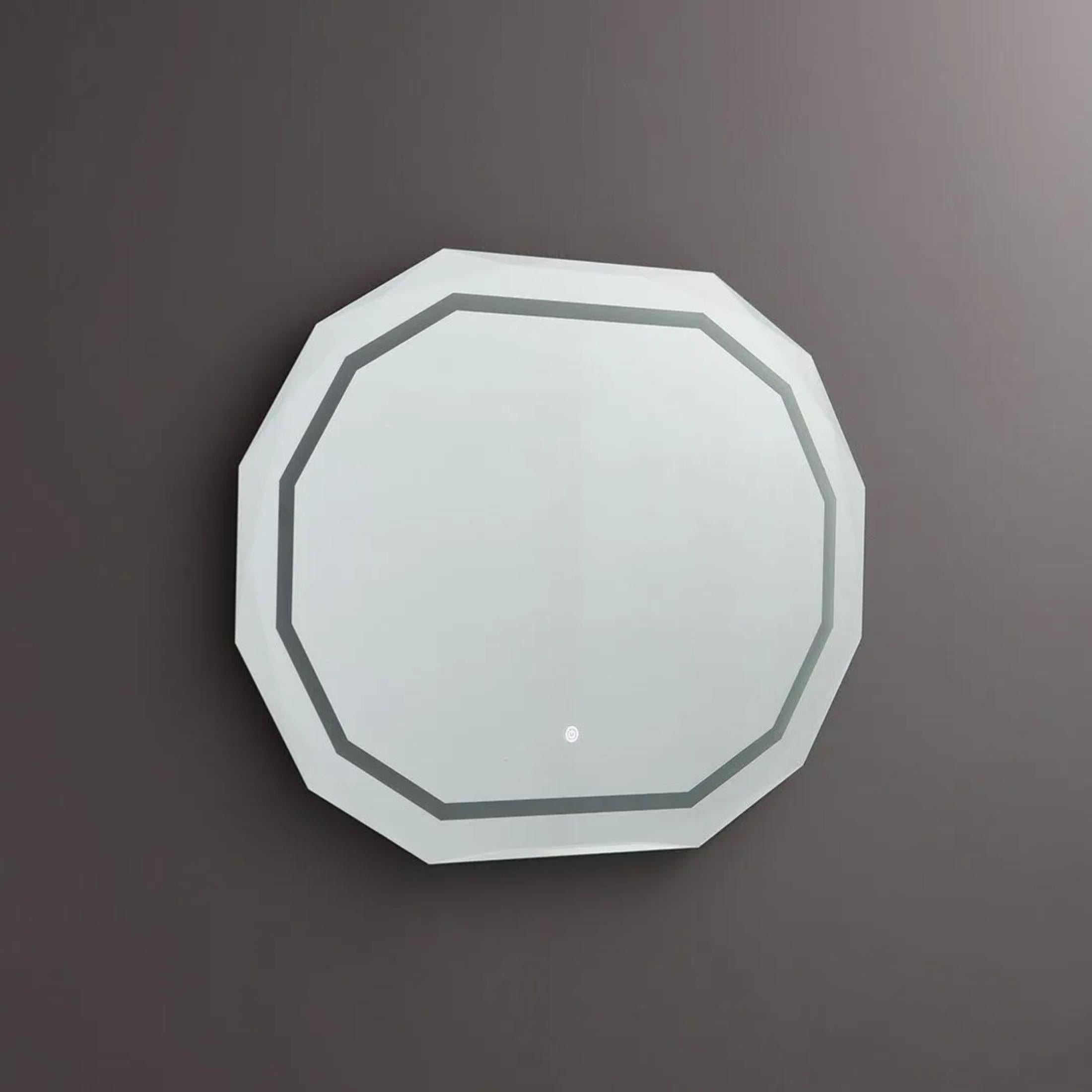 Miroir LED « Horizonte » avec bord facetté et éclairé