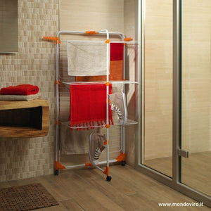 Stendibiancheria verticale a torre con 4 livelli ripieghevoli cm 70x70 168h