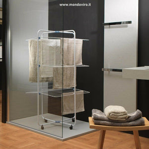 Stendibiancheria verticale a torre con 4 livelli ripieghevoli cm 70x70 168h