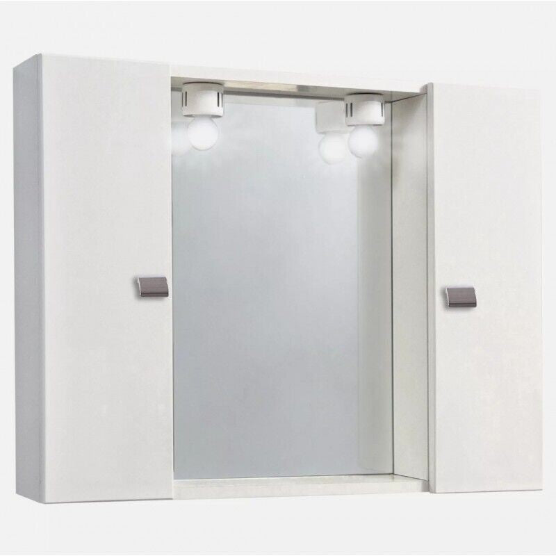 Specchio contenitore 198 da bagno con luci led cm 77x16 57h