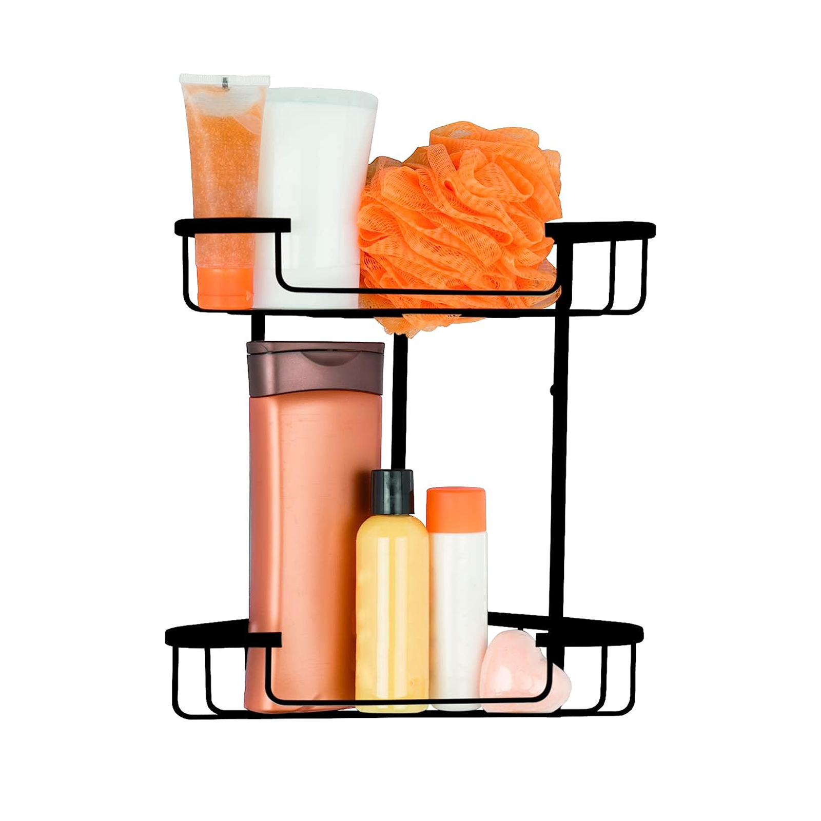 Portasapone angolare per doccia "Lier" angoliera in acciaio nero cm 20x15