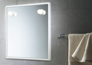 Specchio da bagno 8001 con luci e cornice bianca cm 55x5,5 60h