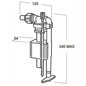 Galleggiante universale silenzioso per cassette di scarico attacco laterale 3/8"