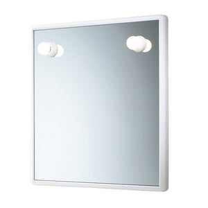 Specchio da bagno 8001 con luci e cornice bianca cm 55x5,5 60h