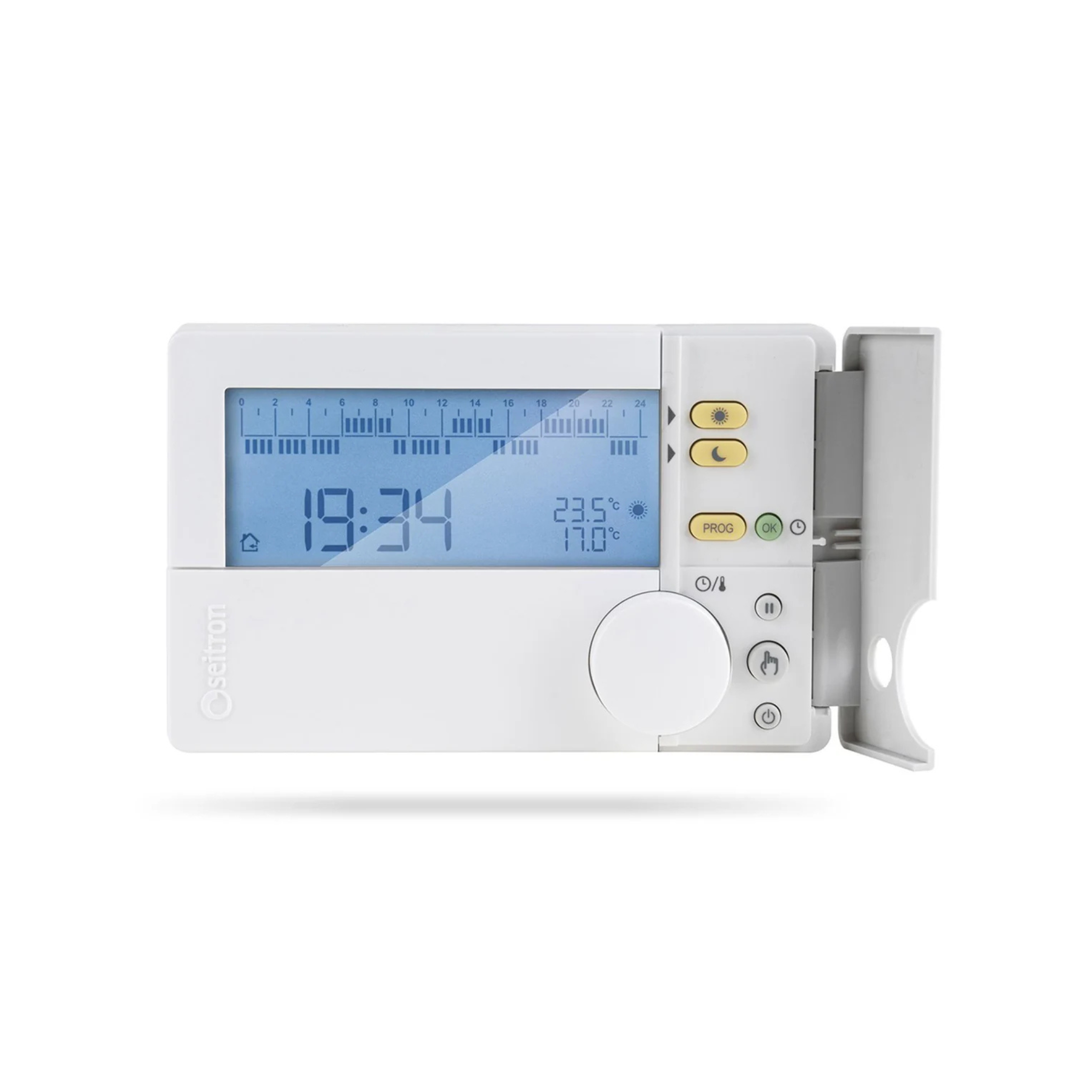 Cronotermostato digitale giornaliero settimanale a parete "Feetime Evo" retroilluminato a batterie