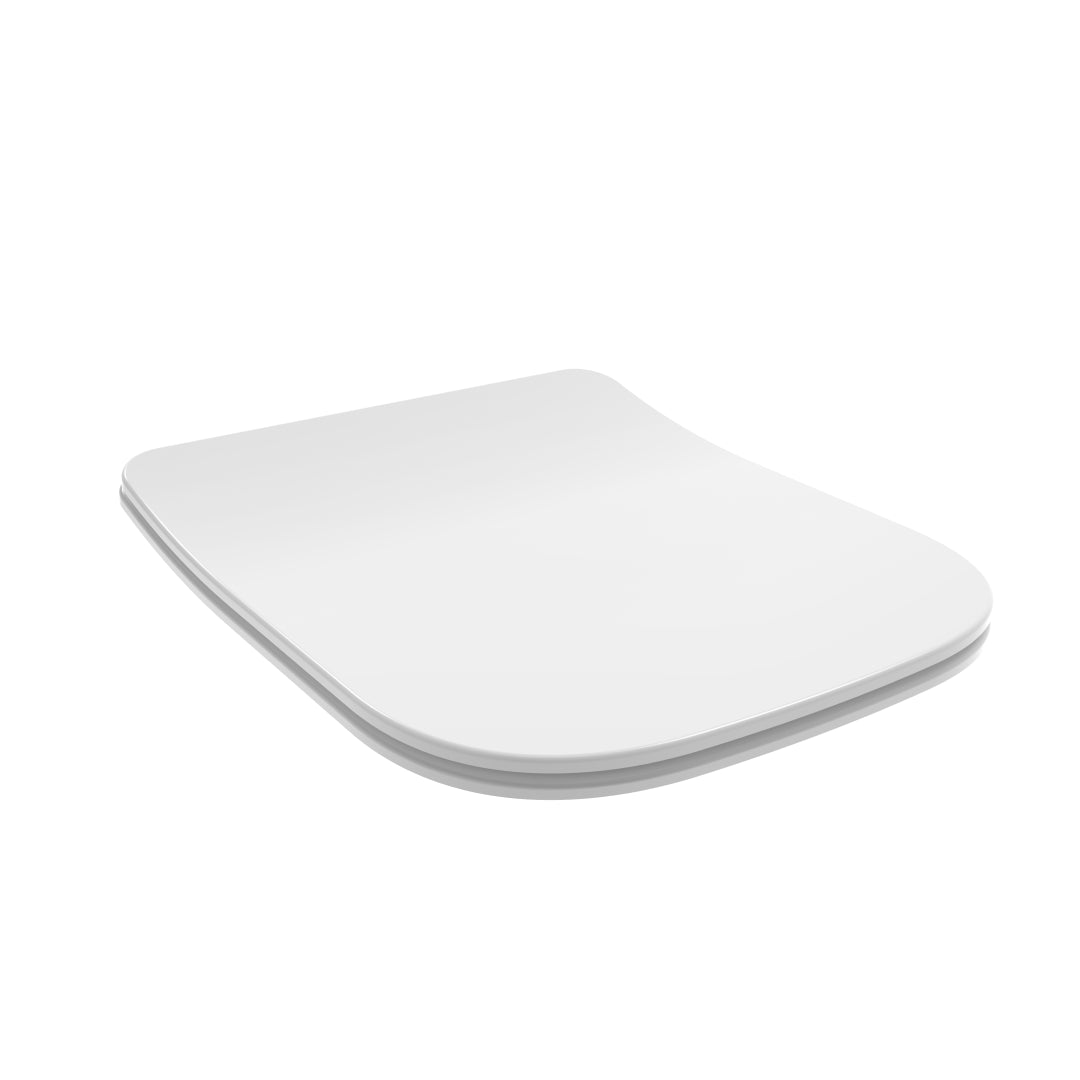 Copriwater quadrato slim "Deste" in termoindurente bianco