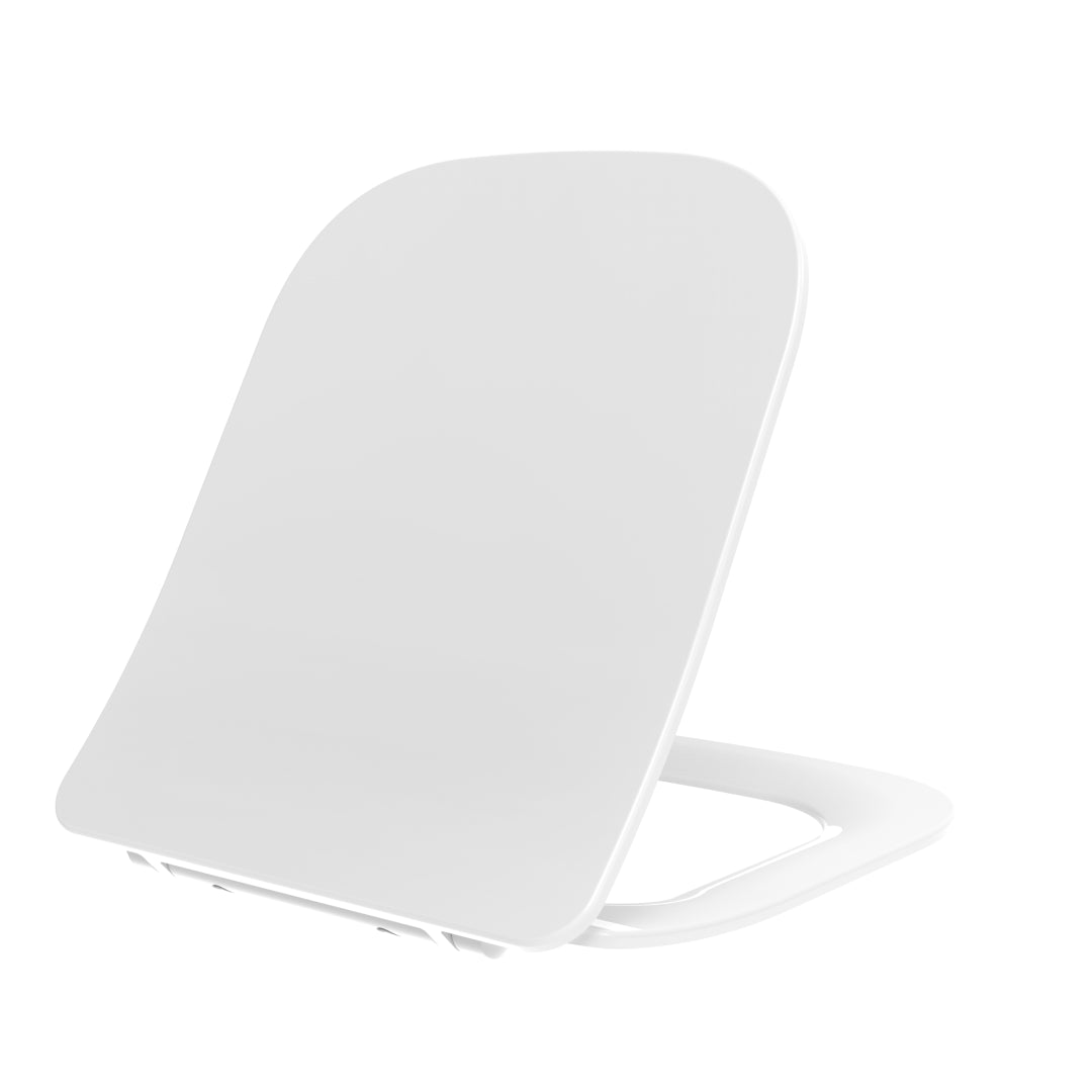 Copriwater quadrato slim "Deste" in termoindurente bianco