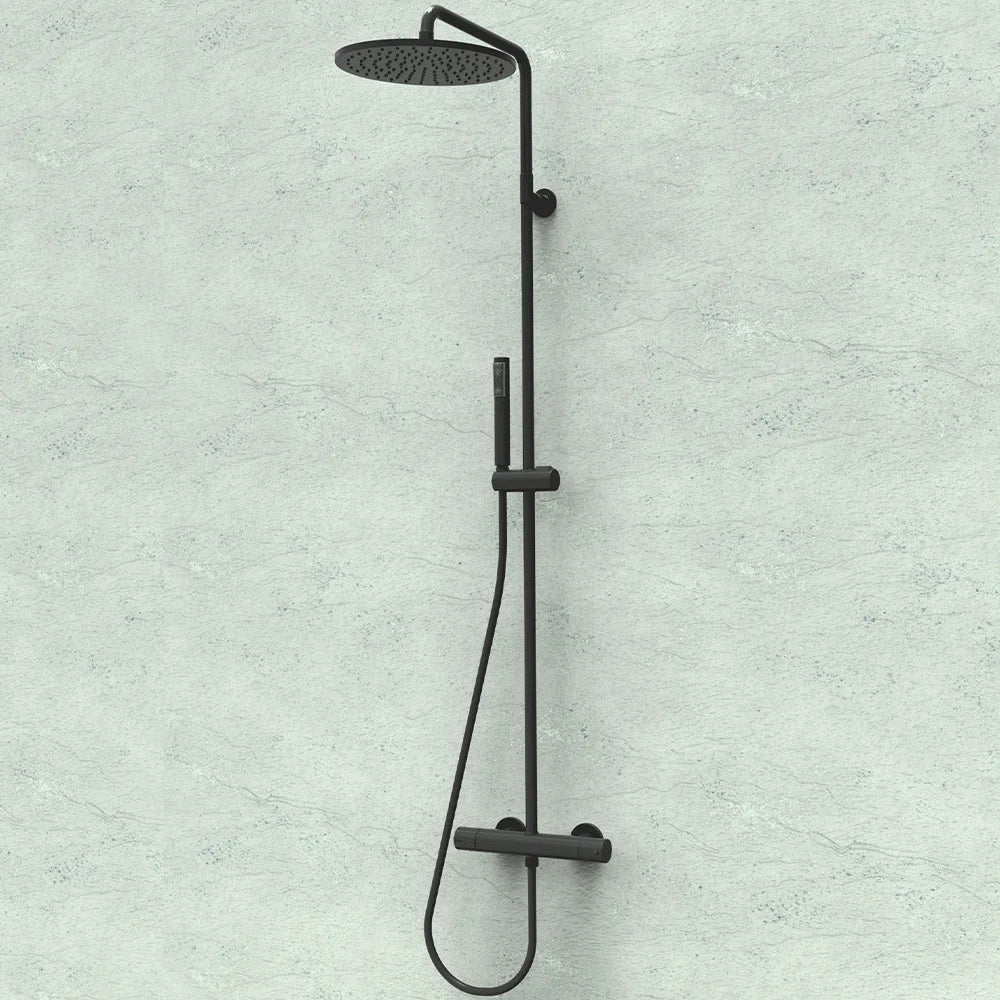 Set doccia orientabile colonna murale Bossini "Cosmo" nero opaco flessibile