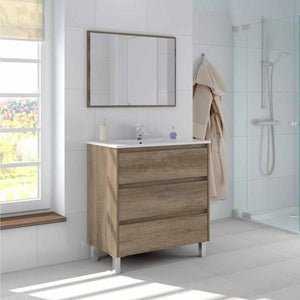 Mobile da bagno Dakota mobile con cassetti in legno rovere Nordik