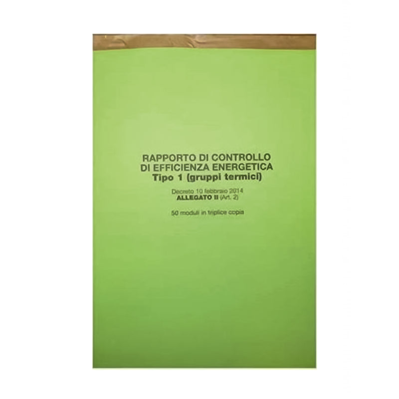 Rapporto di controllo di efficienza energetica 50 moduli in triplice copia