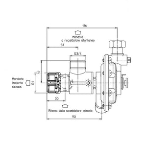 Valvola 3 vie VPMIPLAMB lettera F ricambio compatibile per caldaie Lamborghini Inova