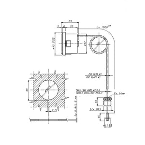 Idrometro capillare 1/4 ID40N14 ricambio compatibile per caldaie Savio