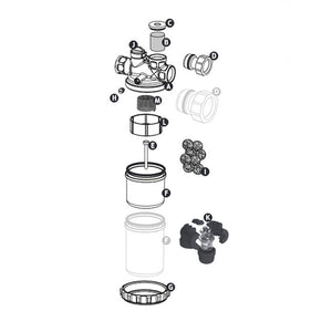 Dosatore proporzionale di polifosfati e silicati in sfere con filtro per caldaie