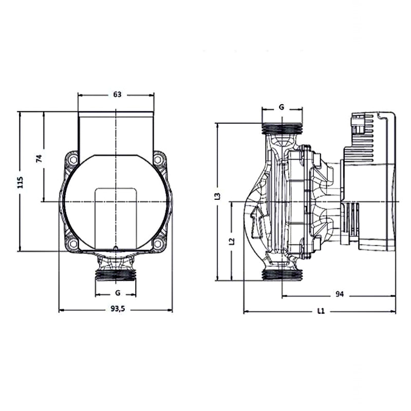 Pompa circolatore para 25/6 43-SC-130-12 integ. 130 PARA256 ricambio originale per caldaie