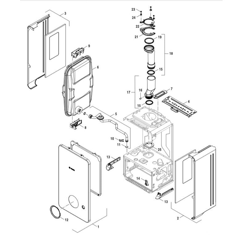 Caldaia murale a condensazione 7736901596 GC7000iW 24 C Bosch Junkers Condens 7000i W 35 C 23 bianca