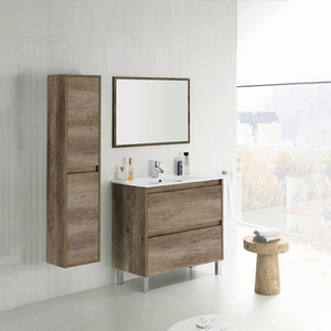 Mobile da bagno Dakota mobile con cassetti in legno rovere Nordik