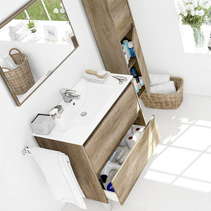 Mobile da bagno Dakota mobile con cassetti in legno rovere Nordik