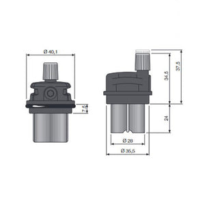 Disaeratore valvola sfiato aria ricambio compatibile per caldaie Baxi Beretta Immergas MTS Vaillant