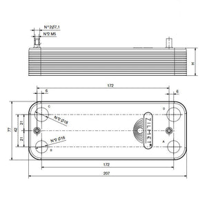 Scambiatore sanitario 16 piastre Luna ZB207LUNA16 ricambio compatibile per caldaie Baxi